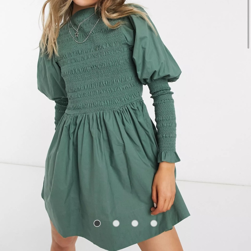 ASOS shirred mini skater dress
